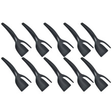 Multifunktionaler Steak-Bratspachtel-Clip, Zwei-In-Eins-Spatel-Clip, Lebensmittel-Clip, Bratpfannen-Spatel, Omelettclip, Schwarz