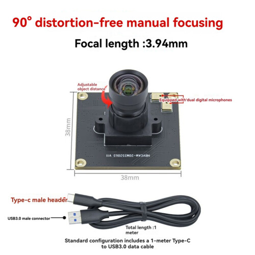 20MP USB Webcam with IMX230 Sensor 5344x4016 Resolution Industrial Camera Module for Streaming Video Conferencing B 1