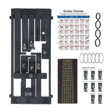 Gitarrenakkordtrainer, Akkord-Lernsystem für Anfänger, Gitarrenspiel, Gesangshilfe, Akkord-Tool, Tonleiter-Assistent, Schwarz