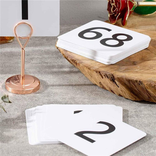 200Pcs Table Numbers 1-100,Plastic Table Numbers, Double Sided Table Number Cards for Wedding Reception Restaurant Table 1