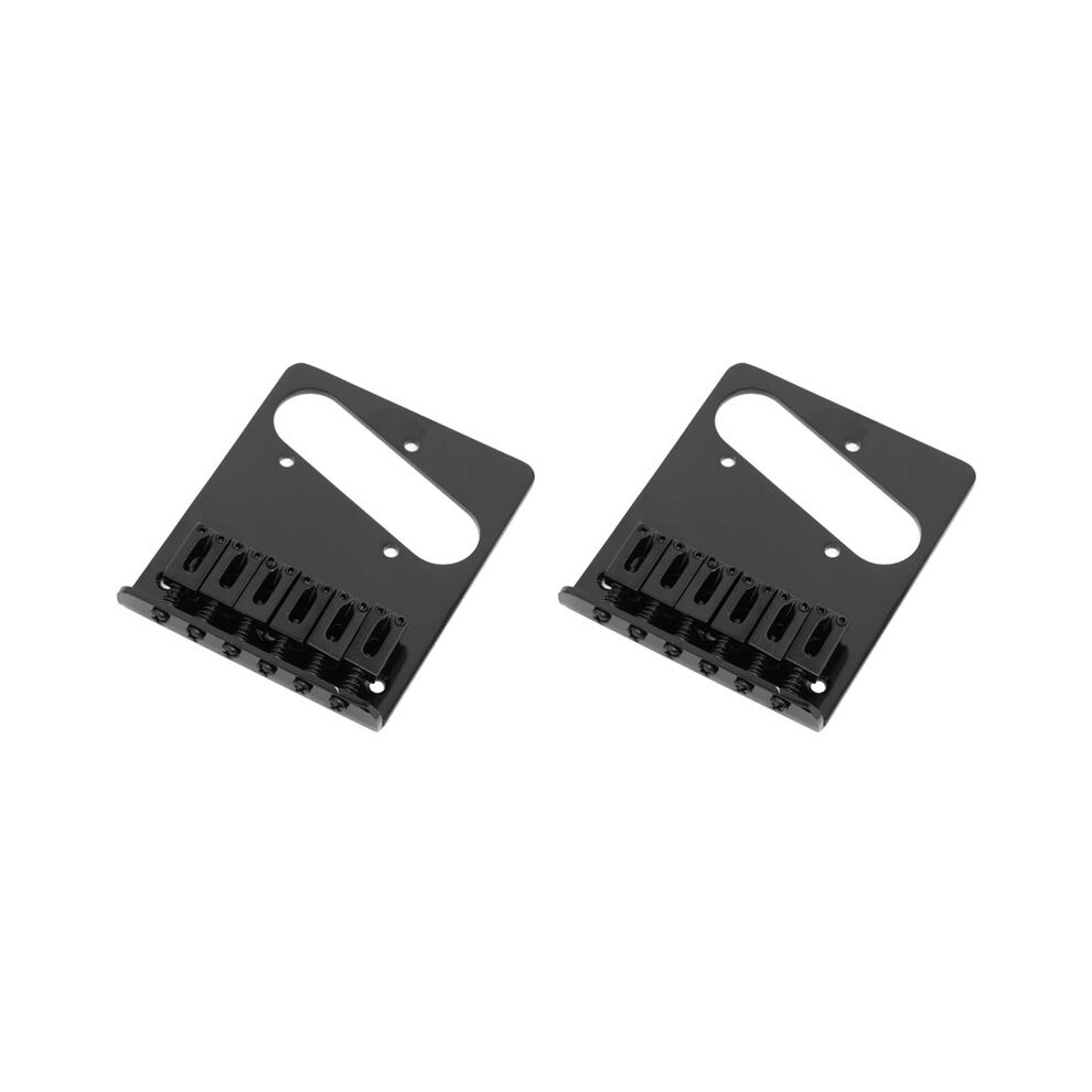 2X 6 Saddle Ashtray Bridge Tailpiece For Telecaster Tele Electric Guitar (Black) 6032138515365