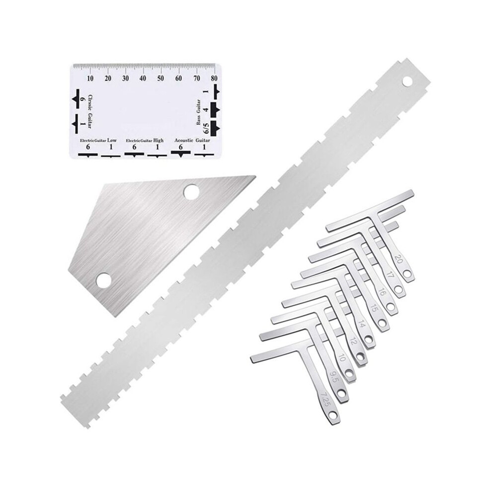 Guitar Luthier Measuring Tool Kit Guitar String Ruler Lower String Radius Gauge Guitar Repair Tools Guitar Accessories 6033051002048