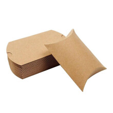 100 Pcs Paper Pillow Boxes, Candy Boxes with Twine, Christmas and Halloween Wedding Gift Packaging Boxes