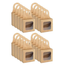 50Pcs Paper Wine Bottle Box with Window Foldable Wine Candy Boxes for Christmas Wedding Party Wine Accessory Sets