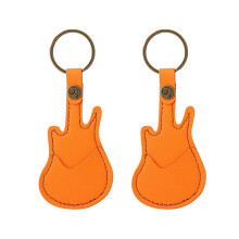 Leather Guitar Picks Case Guitar Pick Holders with Keyring Guitar Plectrums Bag for Guitar Pick Bag Gift Orange Yellow