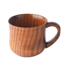 2 Stück Holzbecher, Massivholzbecher mit Griff, Saure Jujube, Massivholz, Wasser, Teetasse, Trompetenbecher für Küche, Wohnzimmer