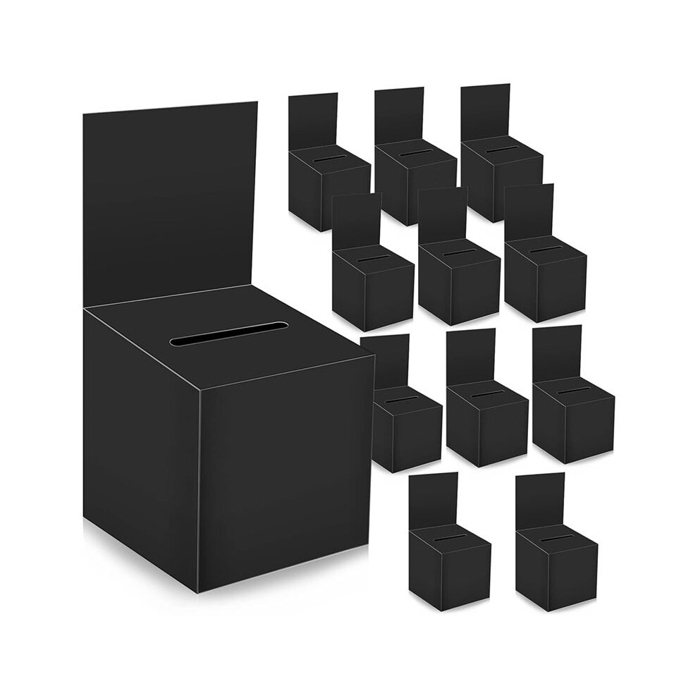 12-Pack Raffle Box Donation Box for Fundraising, Ballot Box Cardboard Box with Ticket Slot and Removable Title Box
