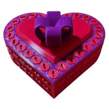 3D Printed Heart Shaped Gift Box Valentine'S Day Gift Wedding Storage Box Ring Necklace Gift Box &Red