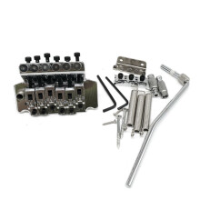 Elektrisk Gitarr Dubbellåsande Vibratosystem, 6-Strängad Bas, R2 42/R3 43 mm Mutter, Förkromad Silver