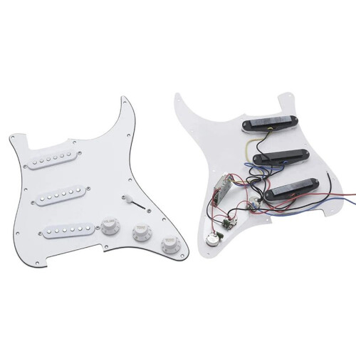 2st Vit Elgitarrtillbehör för ST Three Single Elgitarrpanel Elgitarrskyddsplatta 2