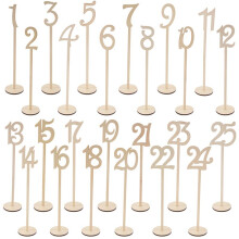 Houten Bruiloft Tafelnummers 1-25 Stuks Vintage Thuis Verjaardagsfeestje Evenement Banket Decor Verjaardag Decoratie Gunsten Borden Kleurenset