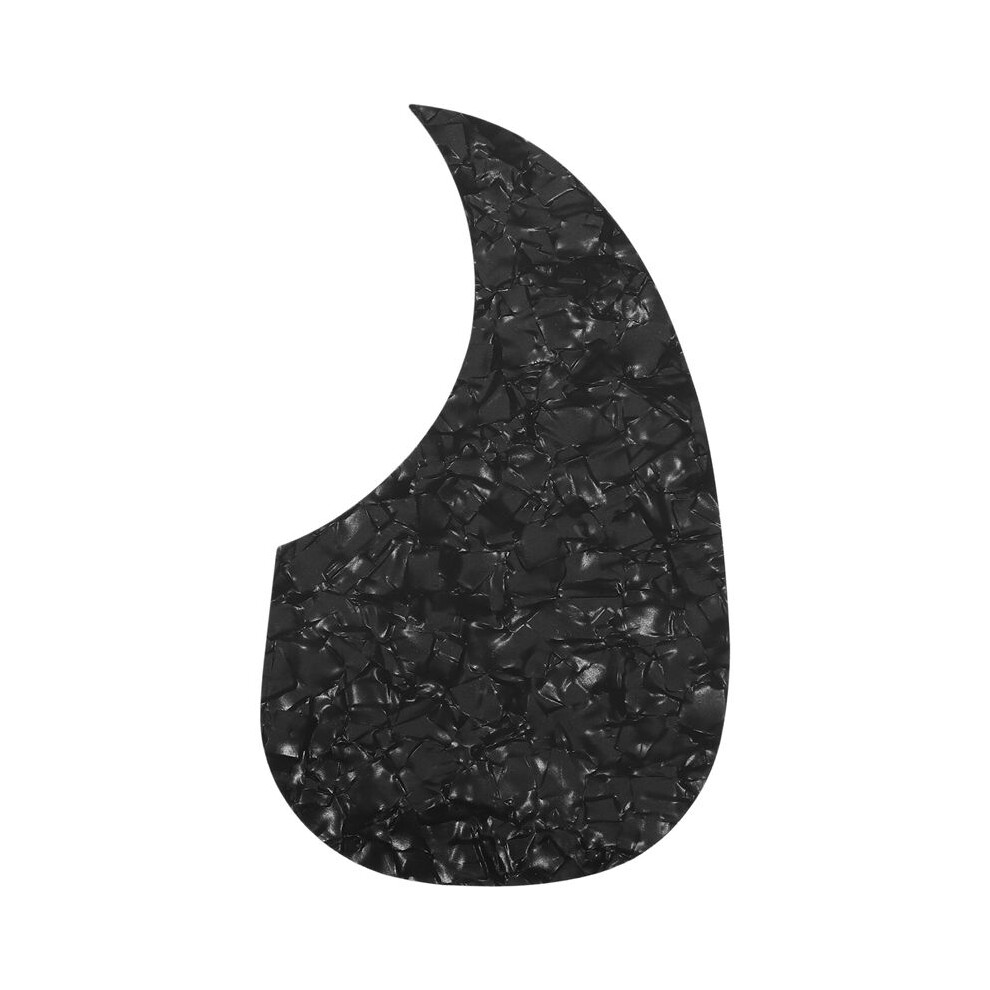 1Pcs Acoustic Guitar Pickguard Self-Adhesive Pick Guard Plate Comma Shape For Classical Acoustic Guitar Part, Pearl Black 6032384491567
