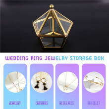 Glass Ring Box Wedding Jewelry Case Immortal Flower Glass Cover Home Decoration