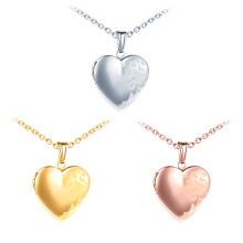 Stainless Steel Heart Pendant Locket for 2 Photos, Gift for Women