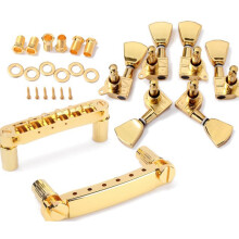 Ein Set Gold Saiten Sattel Melodie-O-Matic Brücke & Saitenhalter für Gb Lp Stil Electrisch Gitarre