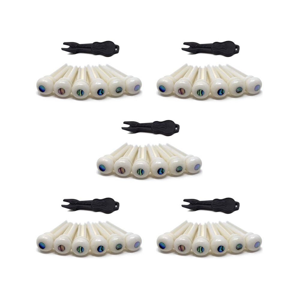 30X Guitar Cattle Bone Material Acoustic Guitar Bridge Pins With Pearl Shell Dot For Acoustic Folk Guitar Accessories 6033786377534