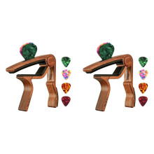 2X Cejilla para Guitarra con Soporte para PúAs y 8 PúAs para Guitarra EléCtrica AcúStica, Ukelele, Mandolina, Banjo