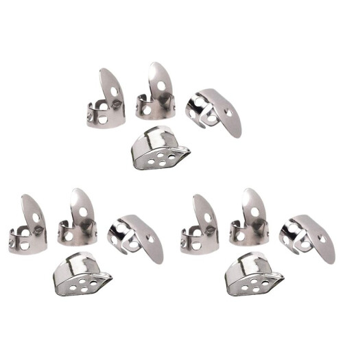12St Metall Tumfinger Gitarrval i Rostfritt StåL för Akustisk Gitarr Banjo Ukulele