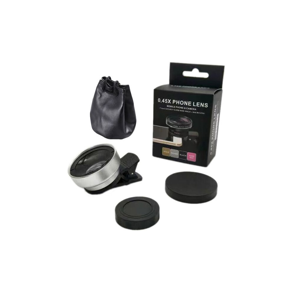 Phone Camera Lens 0.45X Ultra Wide Angle + 12.5X Macro Lens Universal Clip- Camera Lens For Most Smartphones Silver 6032885584454