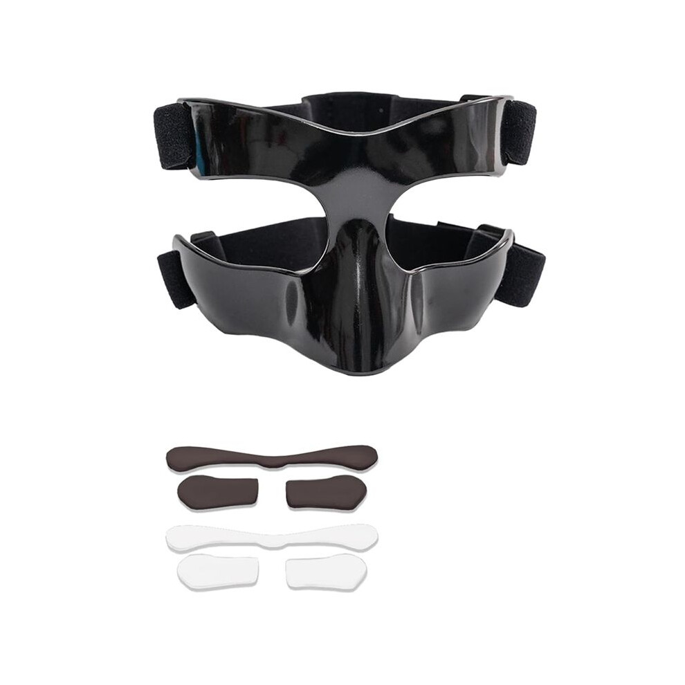 Sports Face Guard, Nose Guard For Broken Nose, Basketball Football Softball Training Face Protect Shield, Black Open 4713088718281