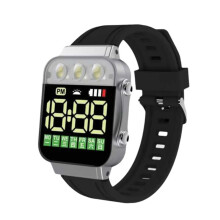 Sports LED Electronic Watches USB Rechargeable Flashlight Student Sport Wristwatch Lighting Watch Gifts for ,C