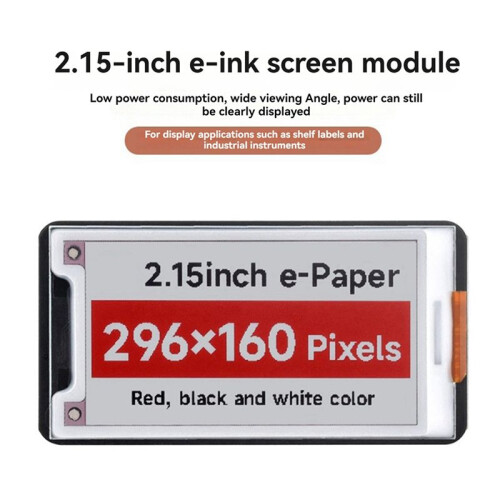 Módulo Eletrônico de Papel Eletrônico de 2,15 Polegadas 296x160 Pixels SPI Communication HAT+ Standard para Raspberry Pi,B 2