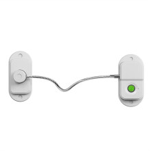 Rechargeable Fingerprint Lock Child Safety Lock Cabinet Fridge Drawer Door Lock StainlessSteel Cable for Home Security,A