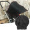 2X Baby Stroller Sun Visor Carriage Sun Shade Canopy Cover Black 2