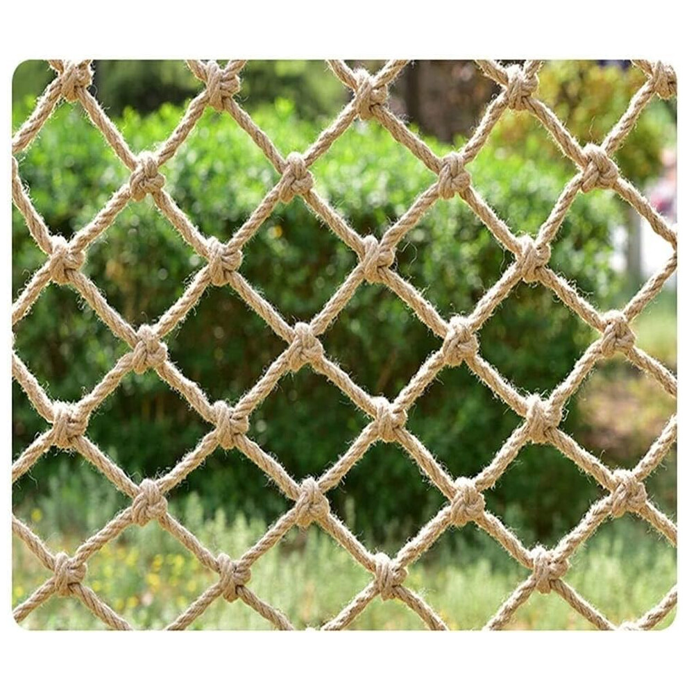 Balcony Safety Net Hemp Rope For Climbing Plants 8Mm 20Cm Mesh 3X5m Yellow Antifall Durable 9189345337024