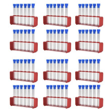 6 Sets 15 X 100mm Test Tubes with Rack Clear Plastic Test Tubes with Caps and 6 Holes Holder Rack Nurse Party Decoration