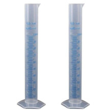 2X Measuring Cylinder Plastic Graduated Tube Tool for Lab(100Ml)