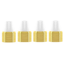 4X Plastic Cup 9 Oz Hard Disposable Cup Plastic Wine Glass Party Wedding Wine Glass Transparent Plastic Cup -Gold Rim