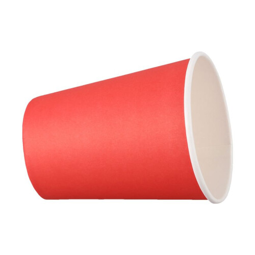 80 Paper Cups (9oz) - Plain Solid Colours Birthday Party Tableware Catering(Red) 1