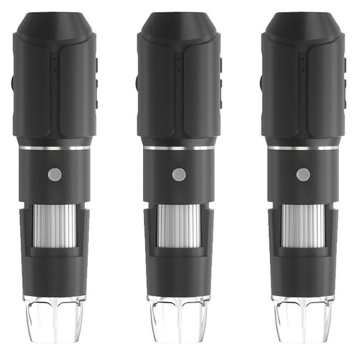 3pcs Digital Microscope WiFi Pocket Handheld USB Microscopes 50x-1000x Zoom Fixed Focus HD Magnifier for Android Black