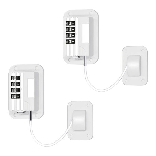 Fridge Lock with Code, Pack Of 2 Fridge Locks, No Drilling, Fridge Locks for Refrigerators, Wine Cooler, Window Drawer