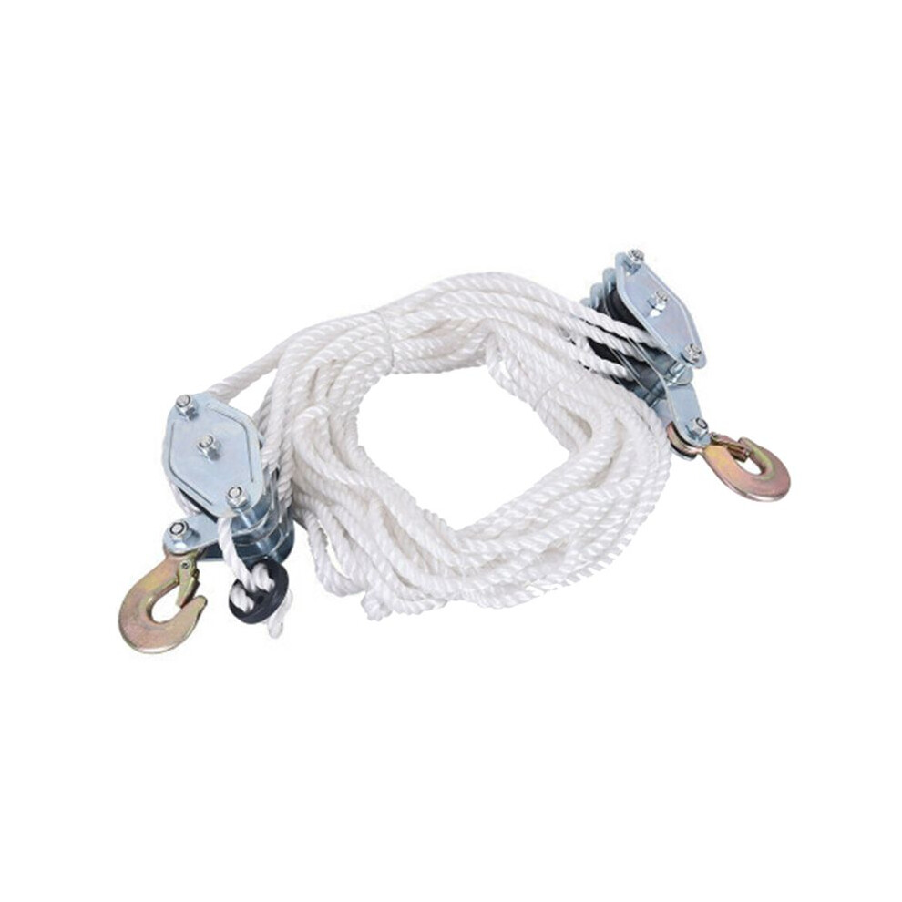 4400 Lbs Breaking Strength Heavy Duty Pulley, Block And Tackle, 65 Ft 3/8In Rope Pulley For Animal Husbandry Warehouses 4713650328160