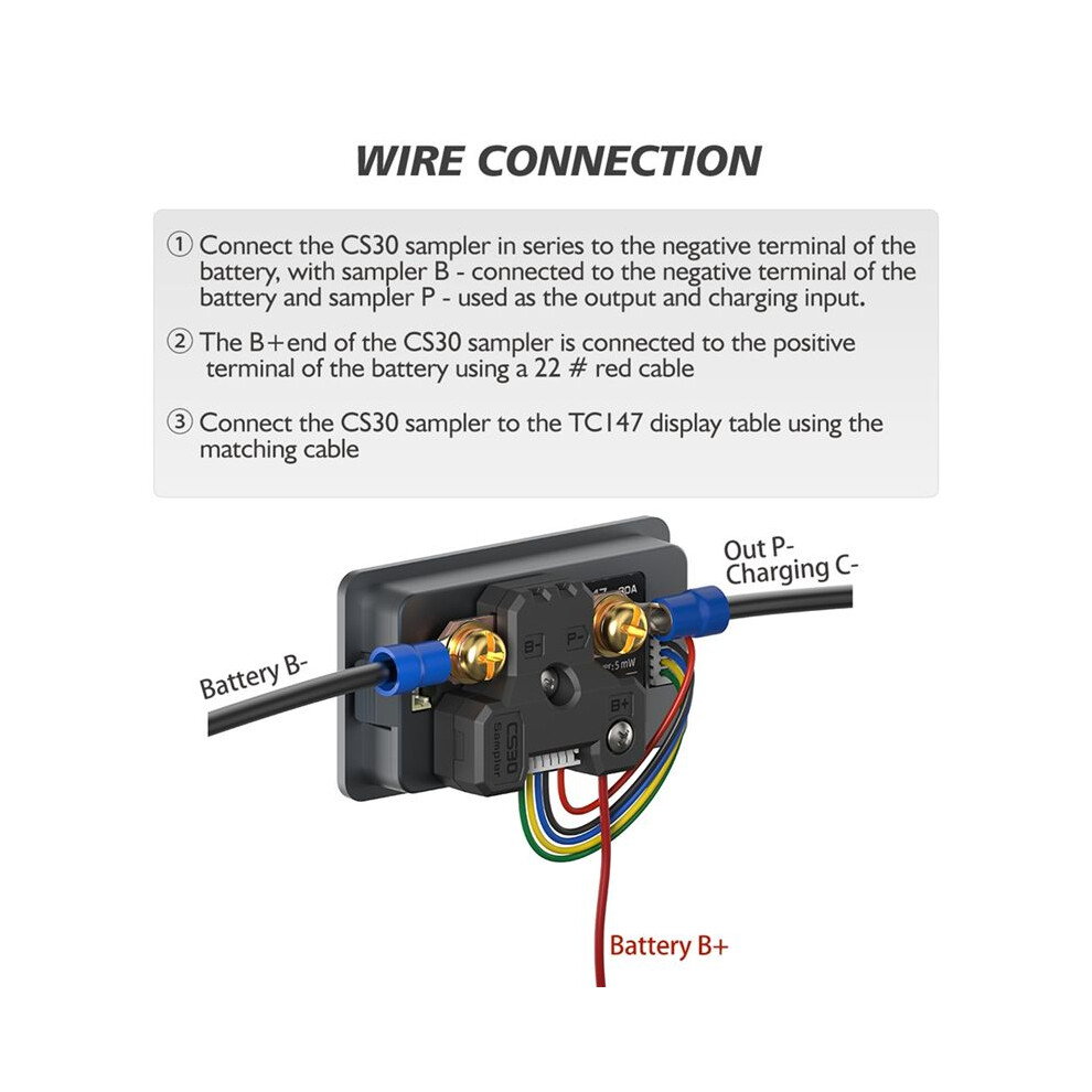 Tc147 High-Precision Color Screen Coulomb Meter Battery Voltage And Current Meter Tc147-Cs50(0-75A) 4711602662461