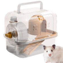 Pet Carrier Cage Transparent Walking Case for Small Animals Orange