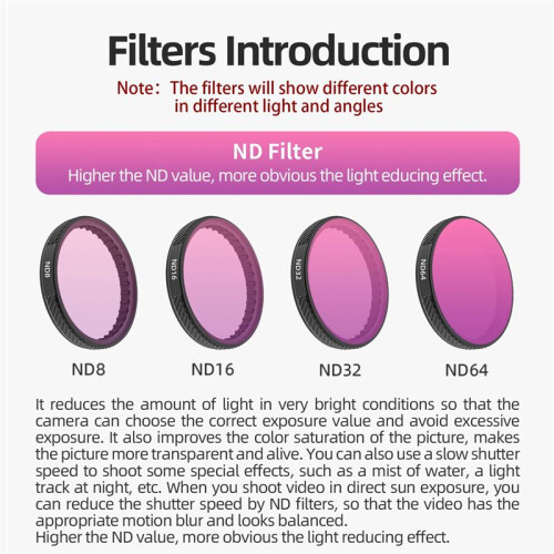 Objektivfilter für  OSMO Action 5 Pro/4/3 - ND-Kit, Einstellbare Filter, Action-Kamera-Zubehör, ND-Kit 2