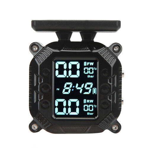 Solar Wireless Motorcycle TPMS with 2 External Sensors, 0-3.5bar