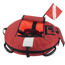 Inflatable Dive Float Buoy Surface Marker Buoy With Storage Compartment For Scuba Diving Freediving Spearfishing Cordura Nylon Float Cover Mesh Bottom