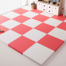 EVA Puzzle Mat 60x60 cm Interlocking Foam Tiles With Border 2.5 cm Thick Floor Padding For Gym Equipment Red White