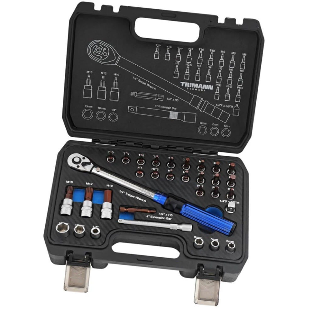 Torque Wrench Set With Adjustable Ratchet And Multiple Socket Sizes For Motorcycle And Bike 9382693851222