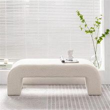 Meditation Bench Stool Chair Sherpa Velvet Upholstered Ottoman Storage Bench 100 Cm Length 39.4 In Multiple Sizes