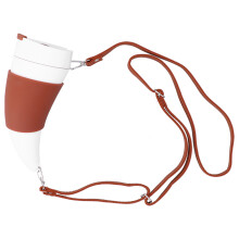230ml White Goat Horn Shape Insulated Coffee Mug, Stainless Steel Liner