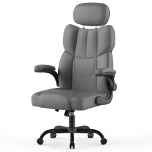 (FC Leather - Dark Grey) Q-Series Office Chair High Back Adjustable