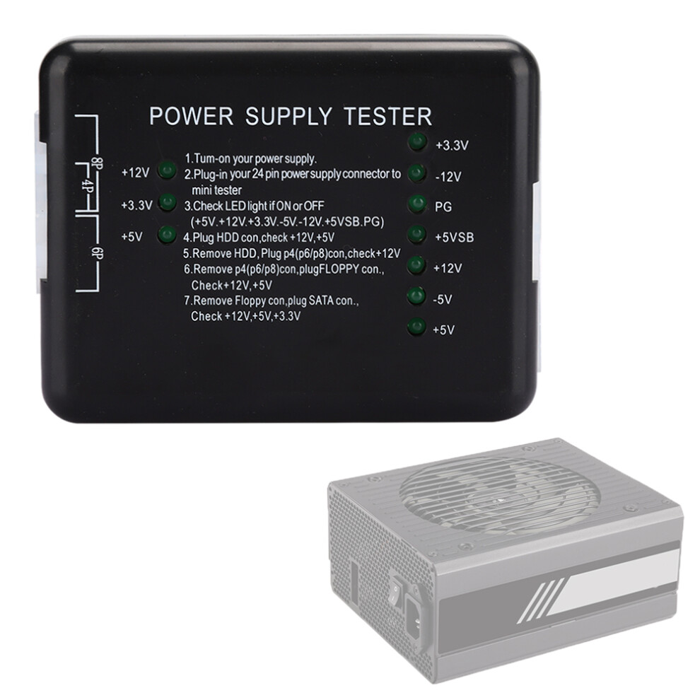 Netzteiltester Schwarz Abs Unterstã¼Tzung Atx Mit 7598290268437