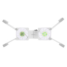 Gaming Laptop Cooling Stand With Dual USB Hub RGB Light Modes And Foldable Frame Featuring LED Blue Light And Whisper Quiet Fans White