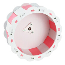 Silent Sunflower PVC Hamsterlaufrad 13cm Pink & Weiß Haustier-Spielzeug