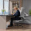 (FC Leather - Light Grey) Q-Series Office Chair High Back Adjustable 2